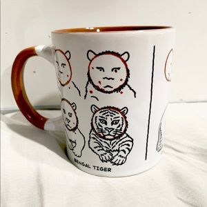 Cute Girly Coffee Mug/Tea Cup Tiger and Bear 8oz